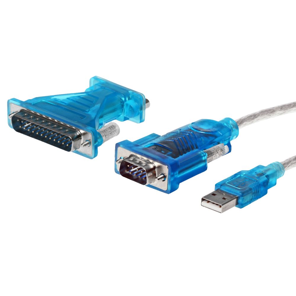 Ecolan USB/RS232 converter cable, USB 2.0, active, 1.8m