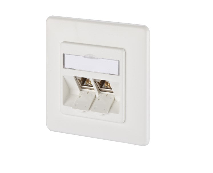 METZ CONNECT E-DAT module 2 port UP Cat.6A, pure white