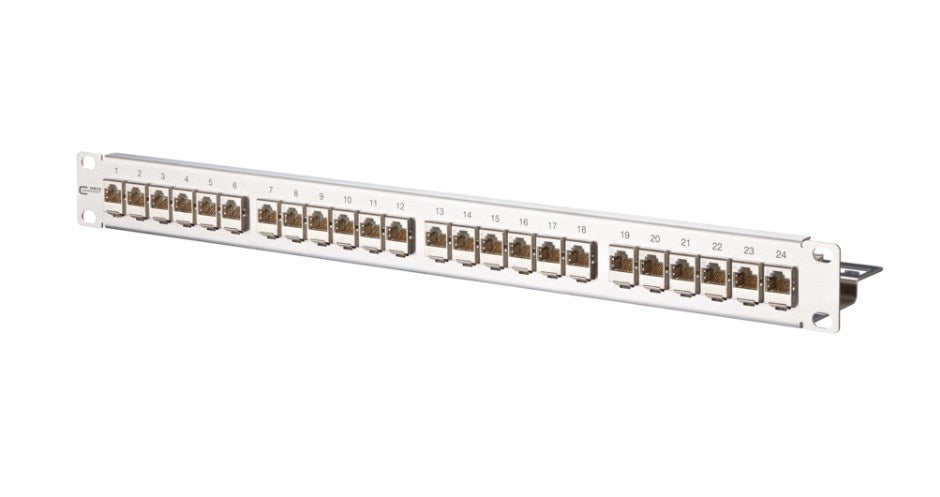 METZ CONNECT E-DAT module 24x8(8) 1U patch panel Cat.6A, stainless steel