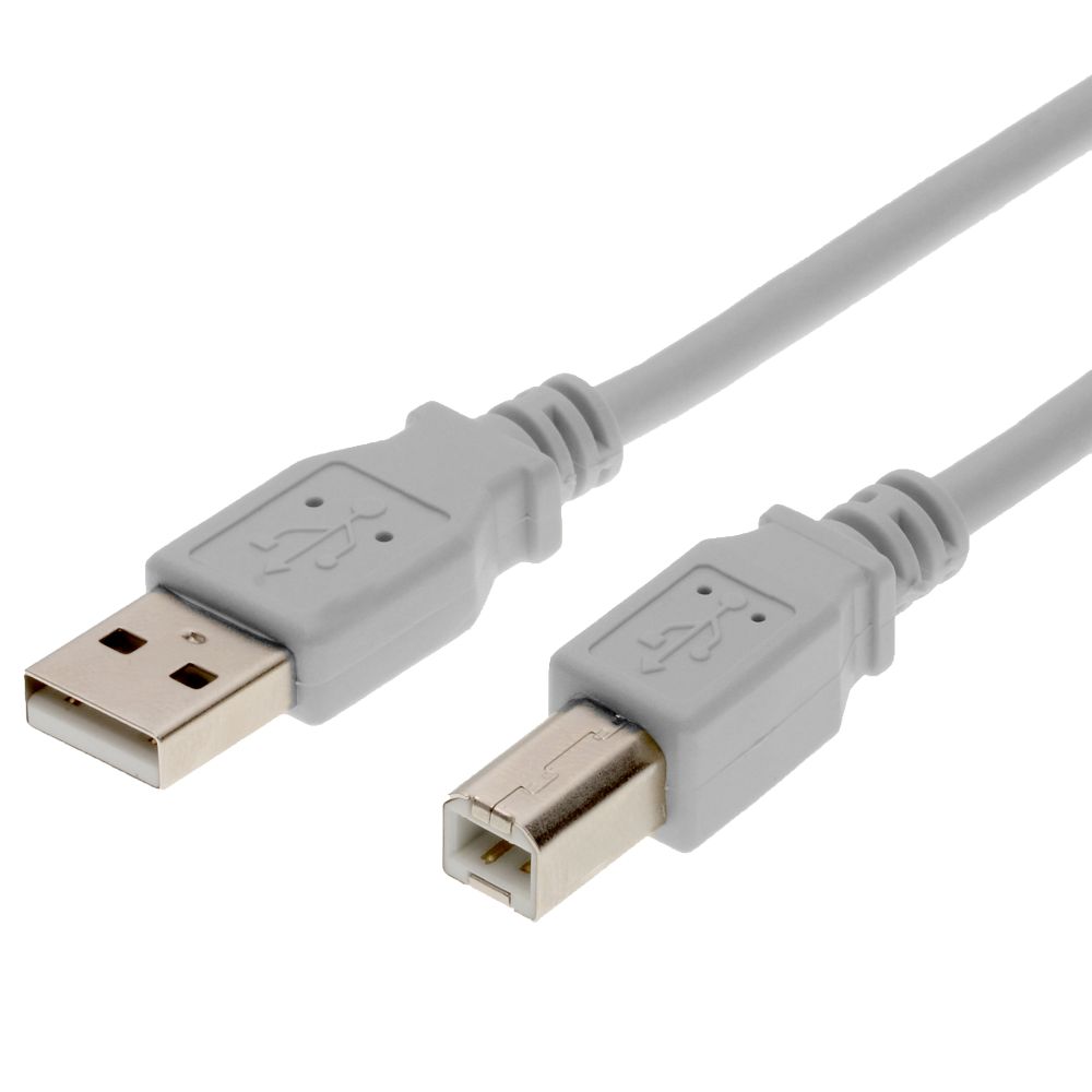 Helos USB 2.0 Anschlusskabel Serie A auf B, 3 m, grau