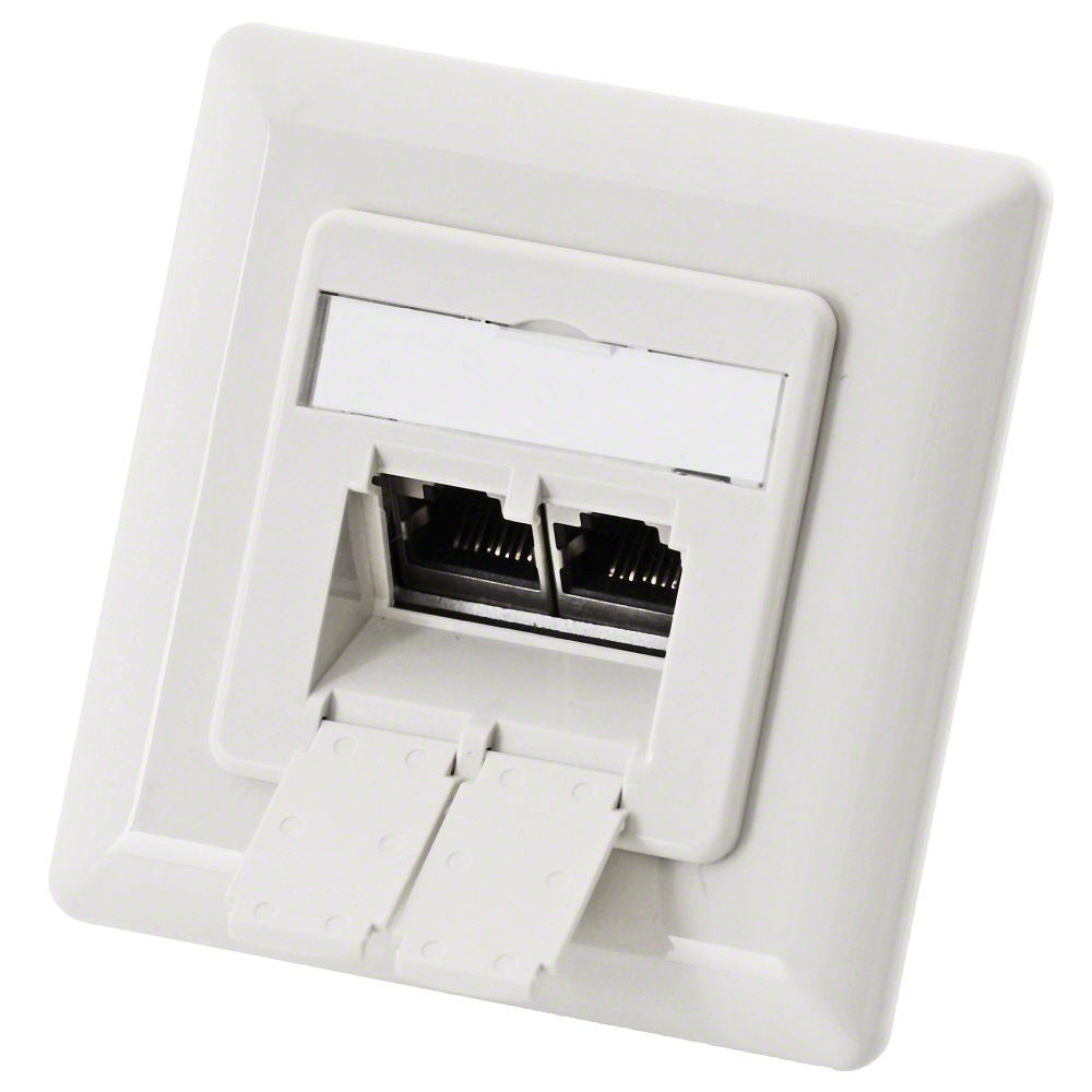 Ecolan CAT 6 junction box UP, 2-port, pure white RAL 9010