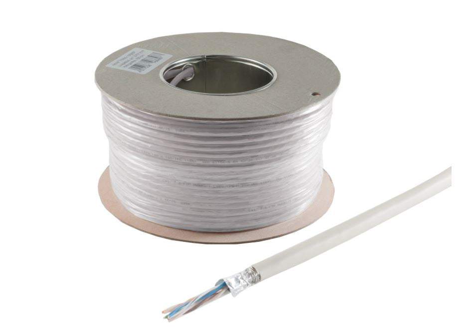 Helos Verlegekabel, Cat 5e, SF/UTP, LSZH, grau, 100m Ring