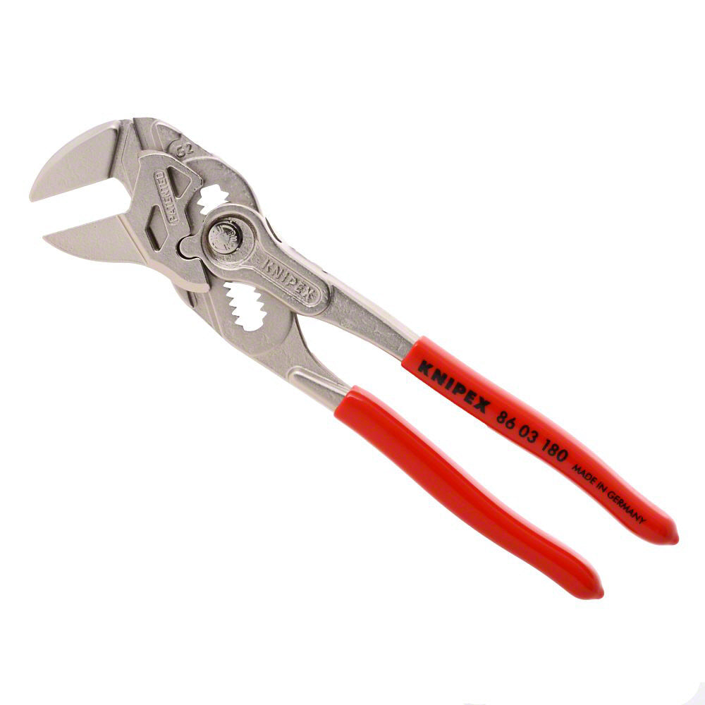 KNIPEX pliers wrench 180 mm, handles coated with plastic