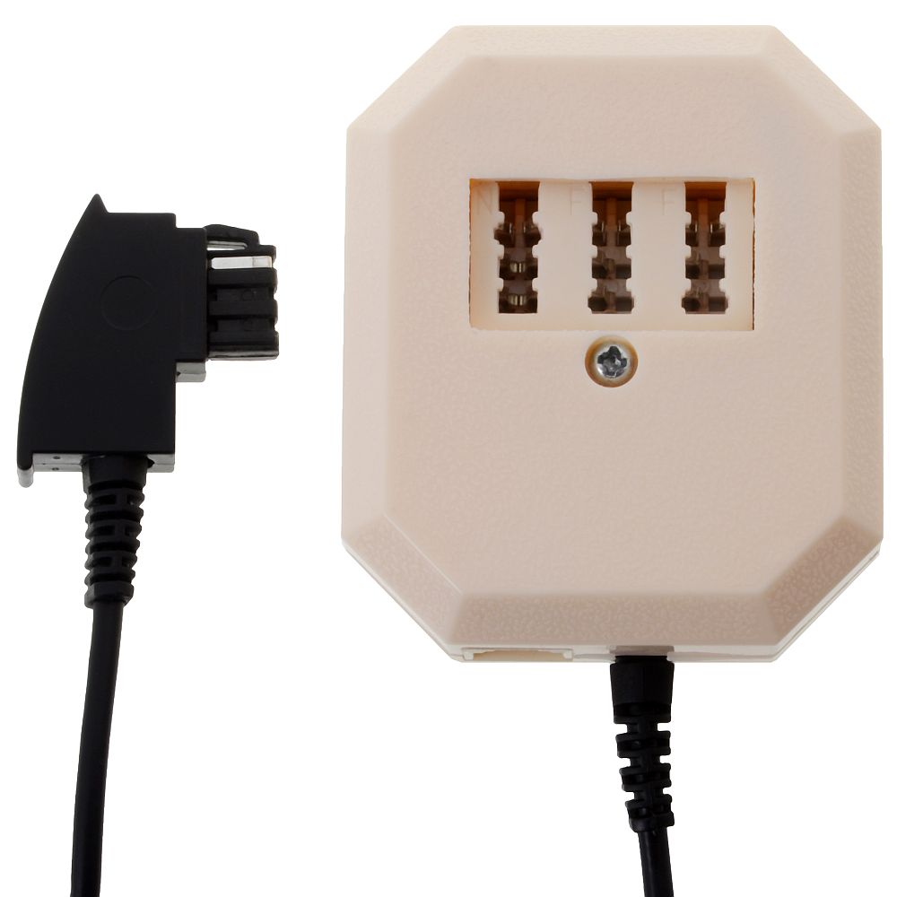 Helos Adapter TAE F Stecker/TAE NFF & 6P4C Buchse