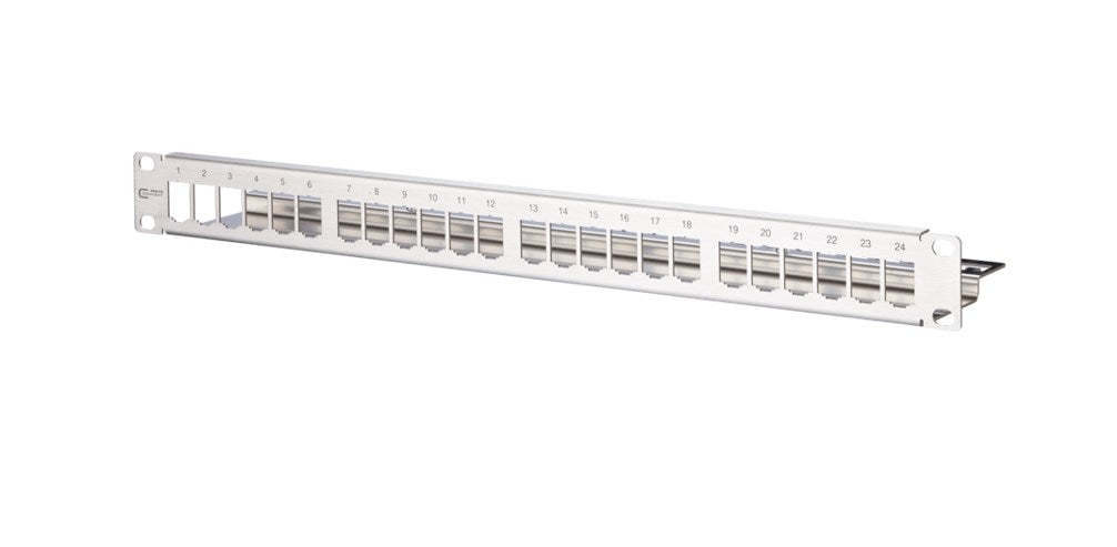 METZ CONNECT Modul 19 Zoll Modulträger 1HE 24 Port Edelstahl unbestückt
