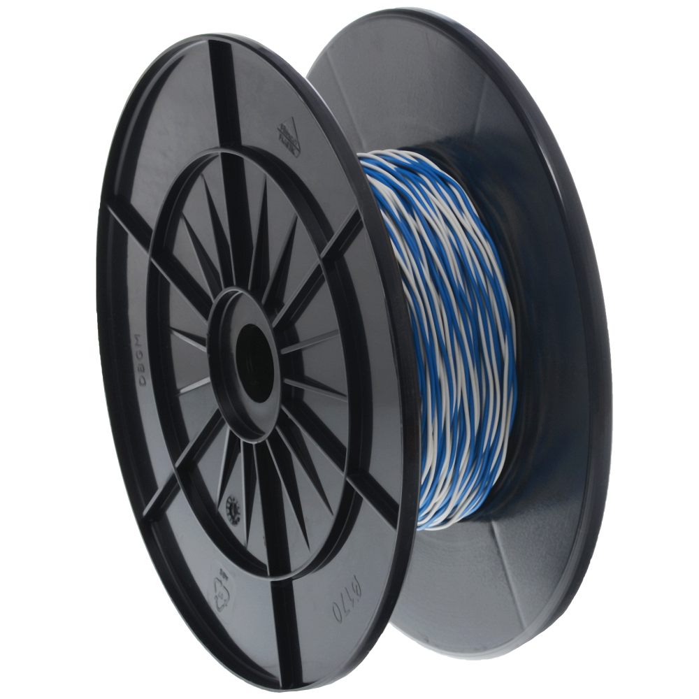 Helos jumper wire YV 2x0.6/1.1 white/blue, 100 m