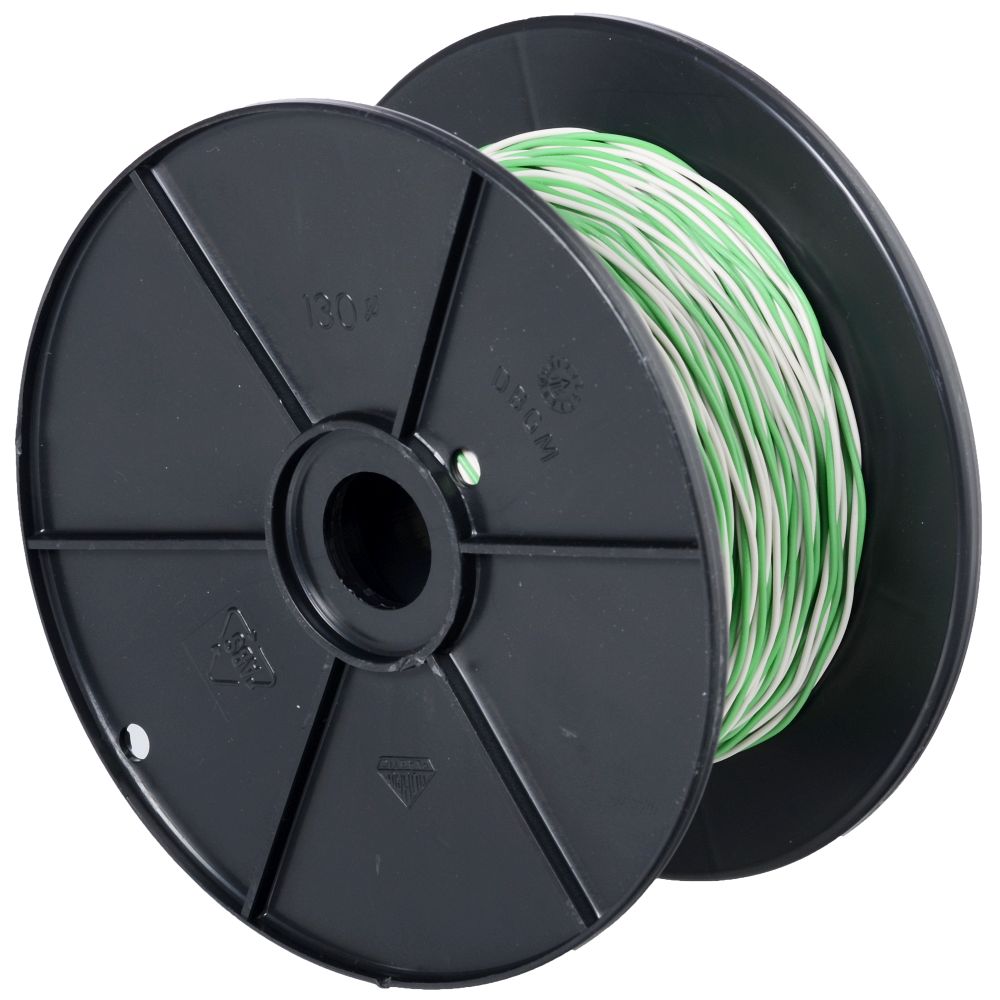 Helos jumper wire YV 2x0.6/1.1 white/green, 100 m