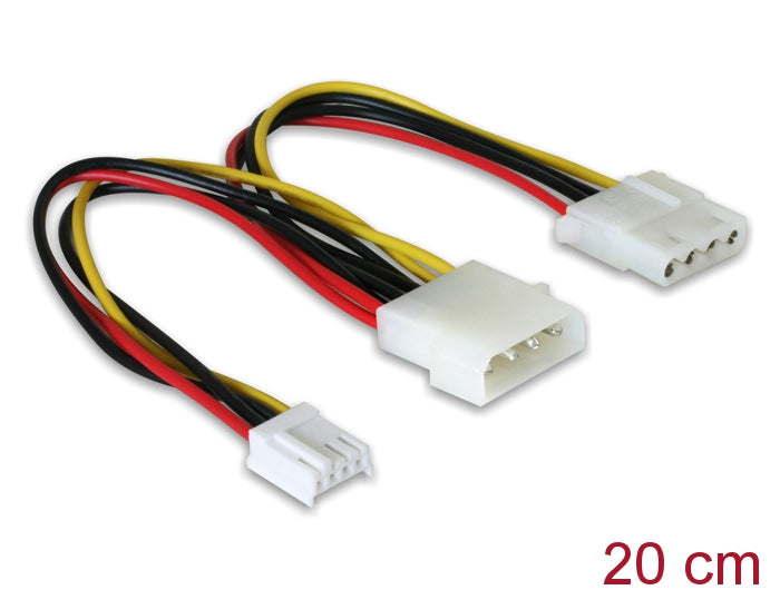 Delock Y-Kabel Power Molex 4pin Stecker > Molex 4pin Buchse + 3½ FDD