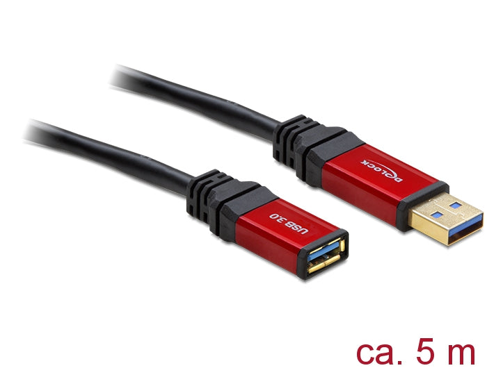 Delock Verlängerungskabel USB 3.0 Typ-A Stecker > USB 3.0 Typ-A Buchse 5 m Premi