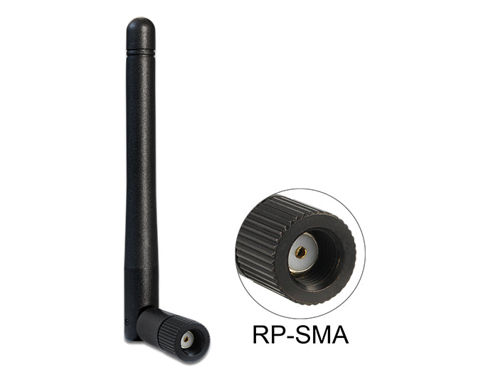 Delock WLAN 802.11 ac/a/b/g/n Antenne RP-SMA Stecker 2 dBi omnidirektional