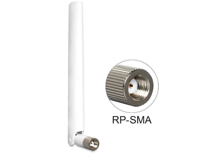 Delock WLAN Antenne RP-SMA Stecker 2 - 5 dBi omnidir. mit Kippgelenk weiß