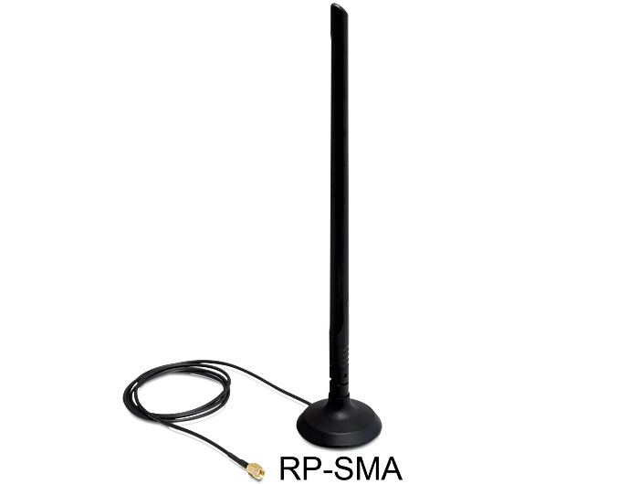 Delock WLAN 802.11 b/g/n Ant. RP-SMA 6,5 dBi omnidir. Gel. mit magnet. Standfuß