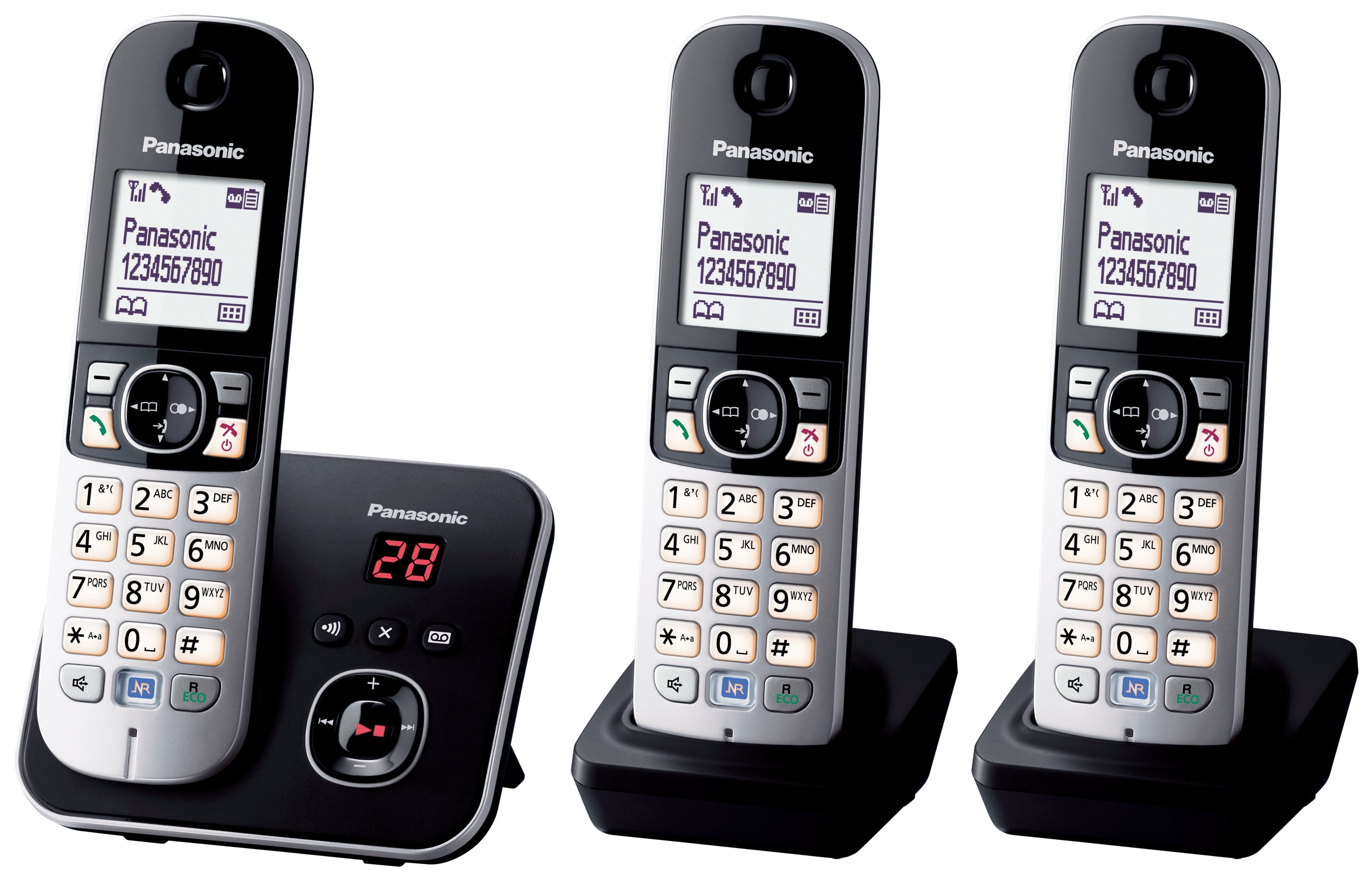 Panasonic Schnurlostelefon KX-TG6823GB Trio- schwarz