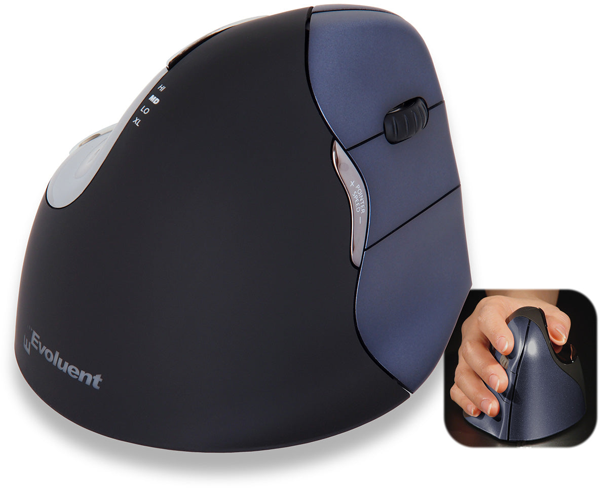Evoluent VM4RW, Ergonomische vertikale USB-Maus, Rechtshänder, kabellos