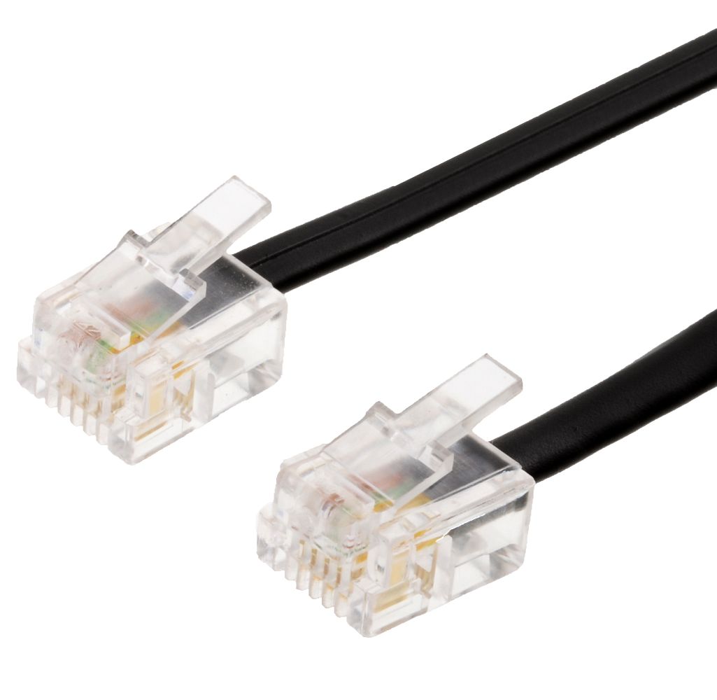 Helos Anschlusskabel 6P4C/6P4C, 4adrig, 1,5 m, 2 x RJ11