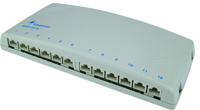 Telegärtner mini patch panel MPD12-HS K Cat.6A, alpine white