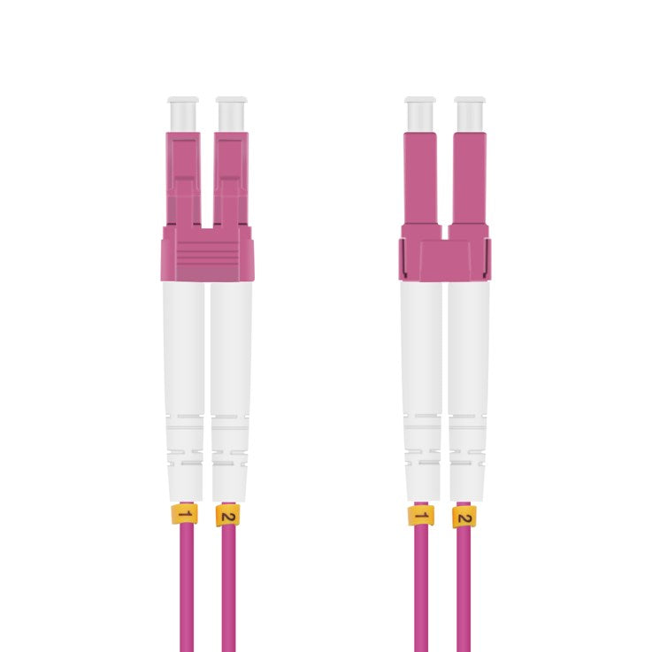 Helos fiber optic patch cable LC/LC Duplex 50/125µm OM4 heather violet 10.0m