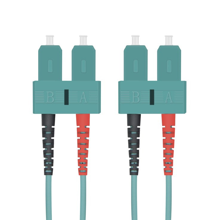 Helos fiber optic patch cable SC/SC Duplex 50/125µm OM3 aqua 3.0m