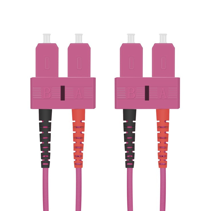 Helos fiber optic patch cable SC/SC Duplex 50/125µm OM4 heather violet 3.0m