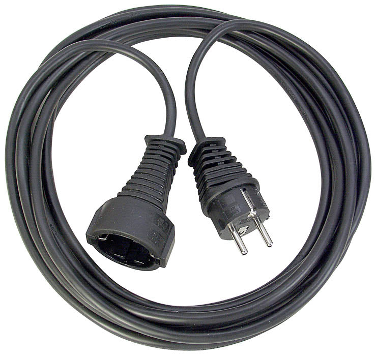 Brennenstuhl extension cable Schuko 5 m black, indoor
