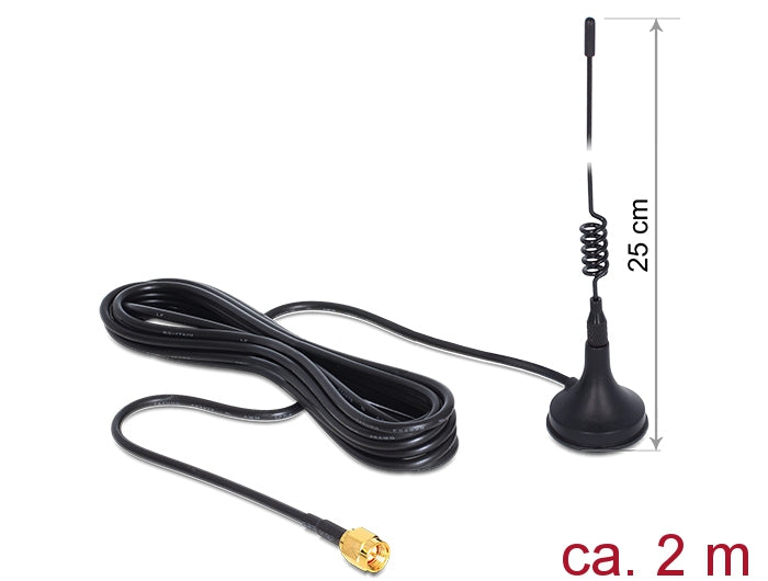 Delock Antenne GSM UMTS SMA 3 dBi omni starr 2 m