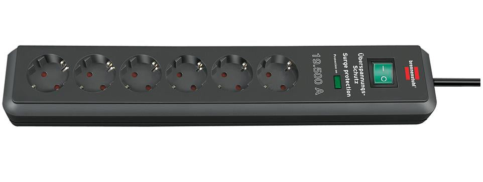 Brennenstuhl ÜSS Secure-Tec 6-way, 19,500 A, anthracite, 2m