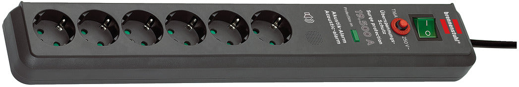 Brennenstuhl ÜSS Secure-Tec Acoustic, 6-way, anthracite, 3 m