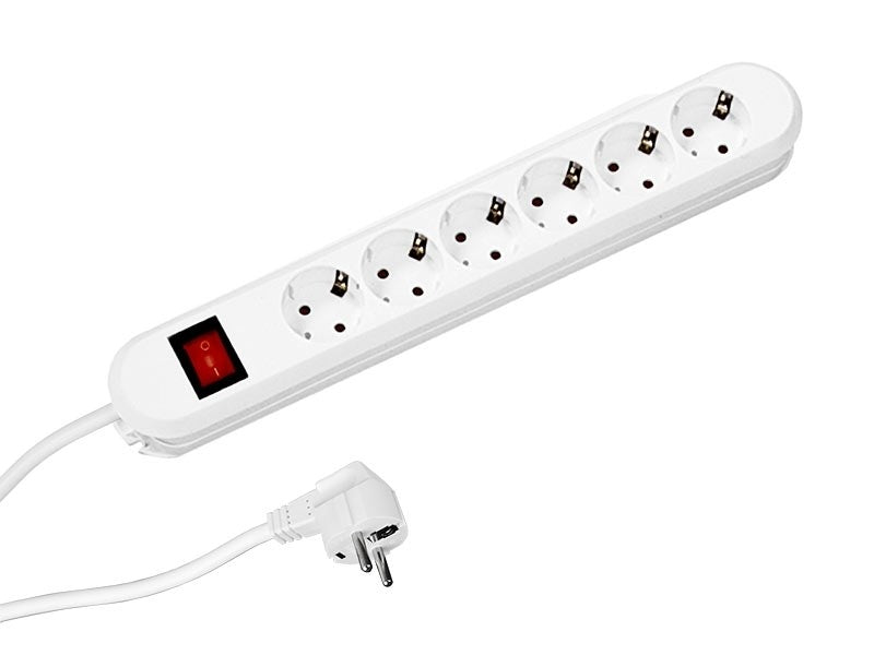 Bachmann power strip SMART 6-way, white 5.0m, with switch