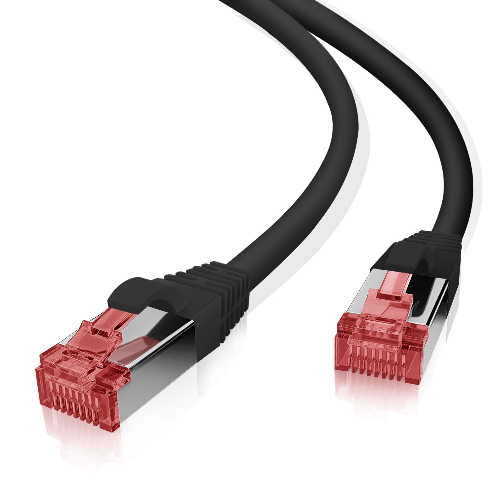 Helos patch cable S/FTP Cat 6 black 20.0 m