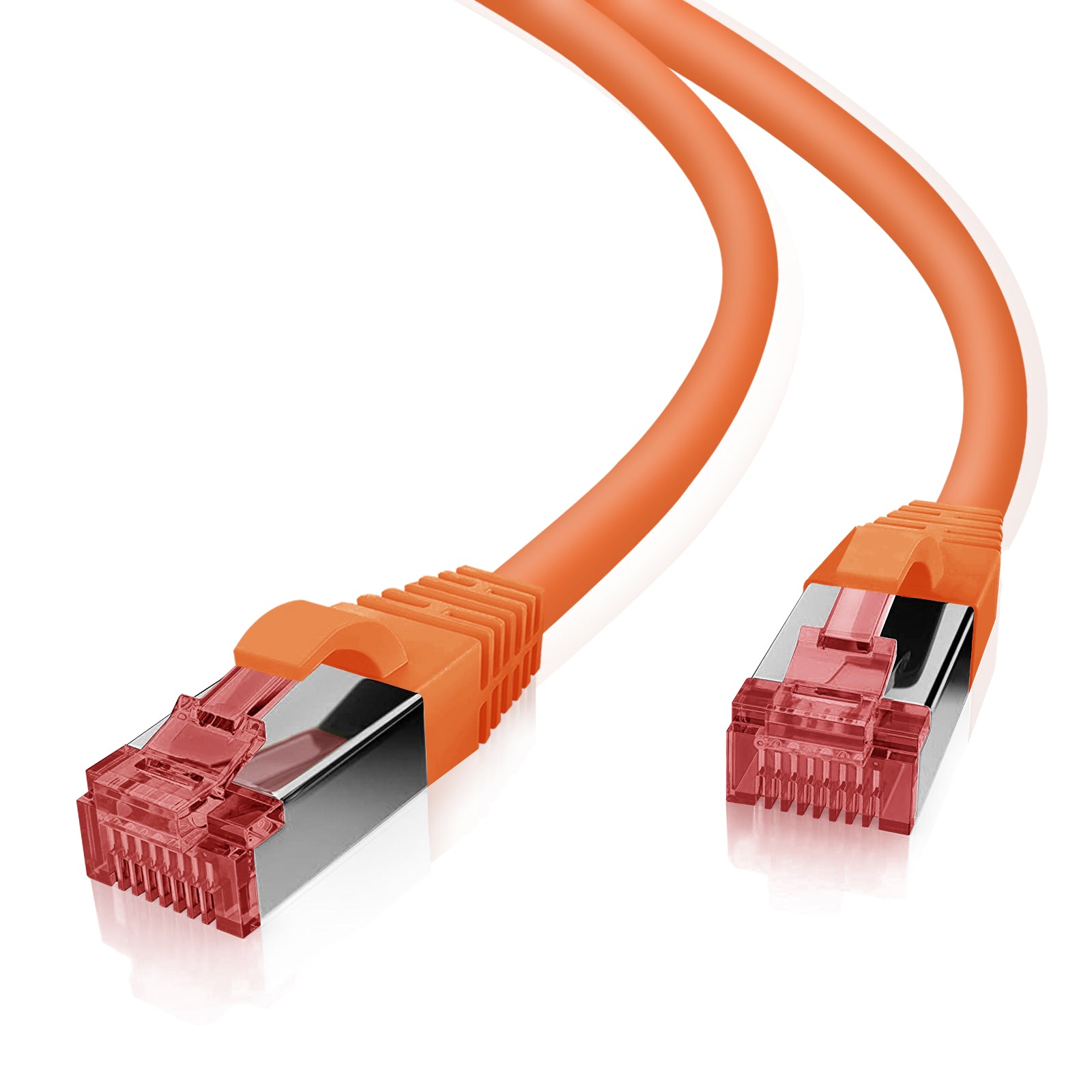 Helos patch cable S/FTP Cat 6 orange 20.0 m