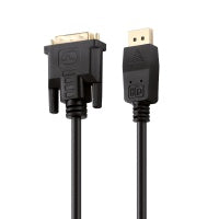 Helos connection cable, DisplayPort male/DVI-D male, FULL HD, BASIC, 2.0m, black
