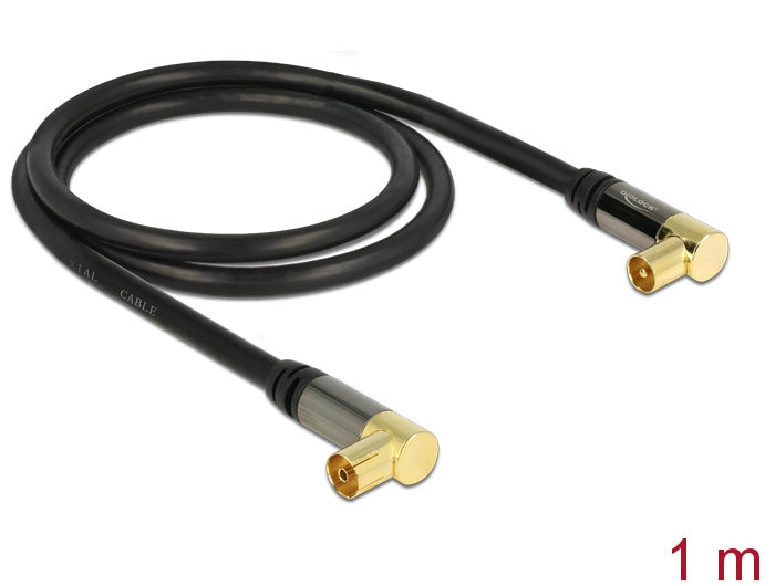 Delock antenna cable coax IEC plug 90° > IEC socket 90°
