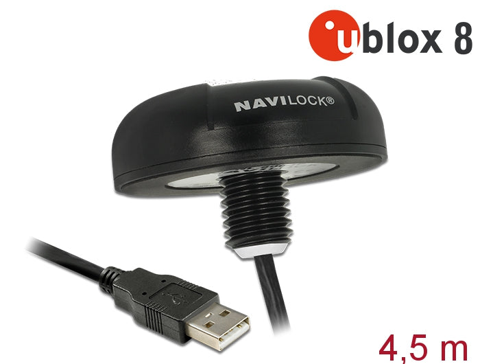 Navilock GNSS Beidou Galileo Glonass GPS NL-8004U u-blox 8 USB roofmount 4.5 m