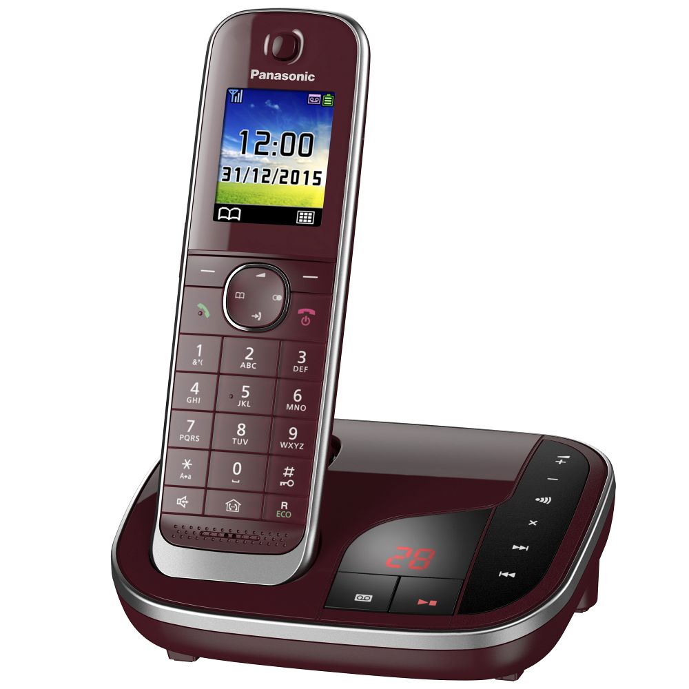 Panasonic cordless phone with answering machine KX-TGJ320GR - wine red