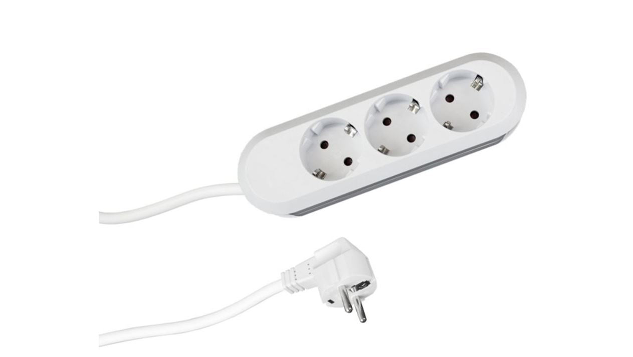 Bachmann power strip SMART 3-way, white 3.0m, without switch