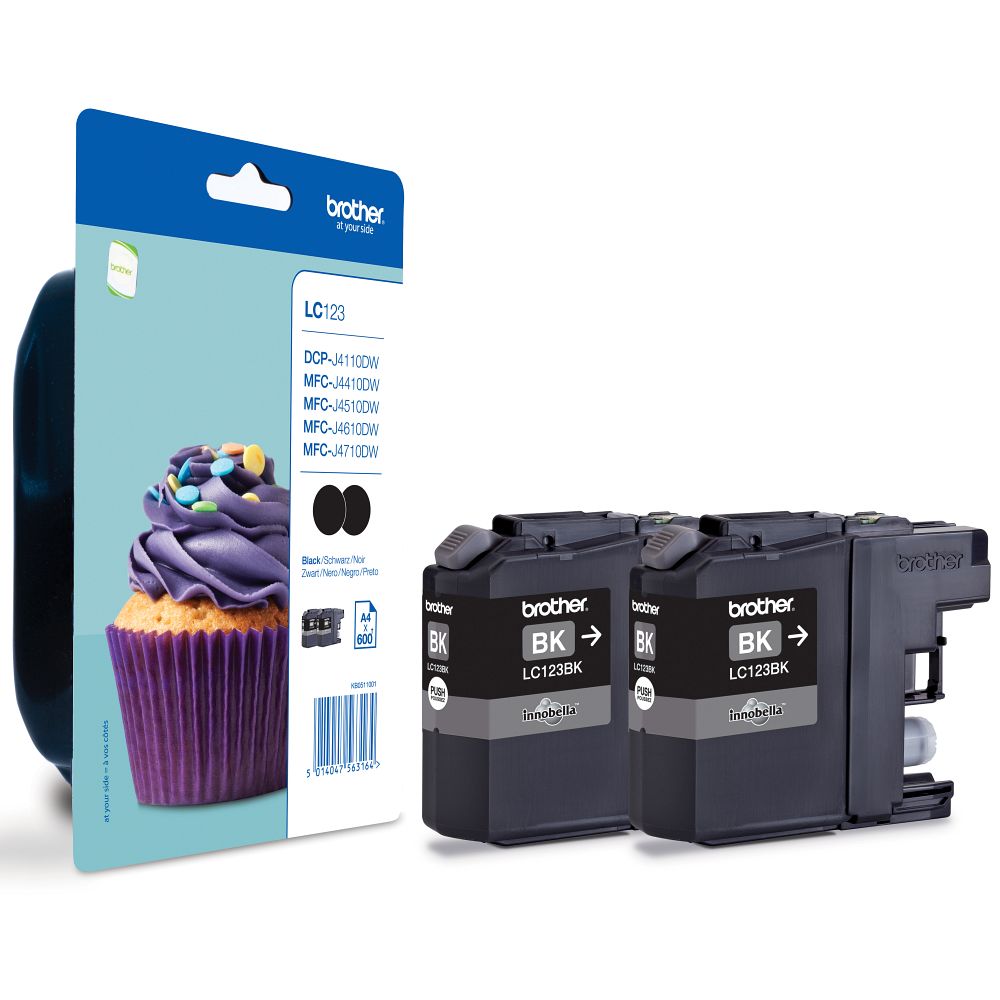 Brother ink cartridge LC-123BKBP2DR