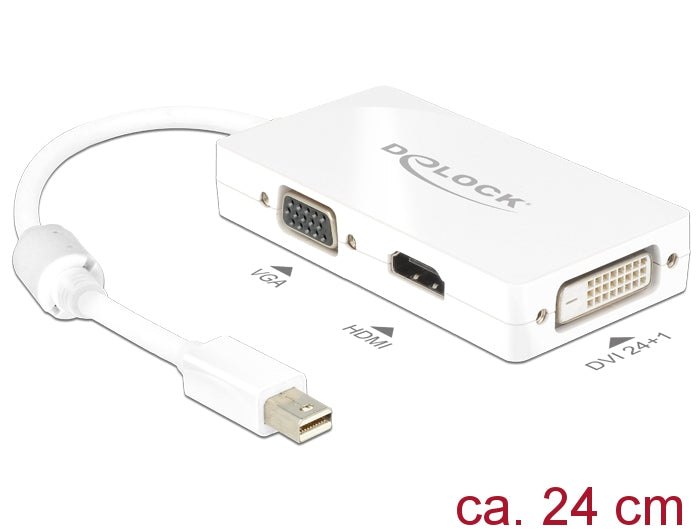 Delock adapter cable mini DisplayPort 1.1 male >1x VGA + 1x HDMI + 1x DVI 24+1
