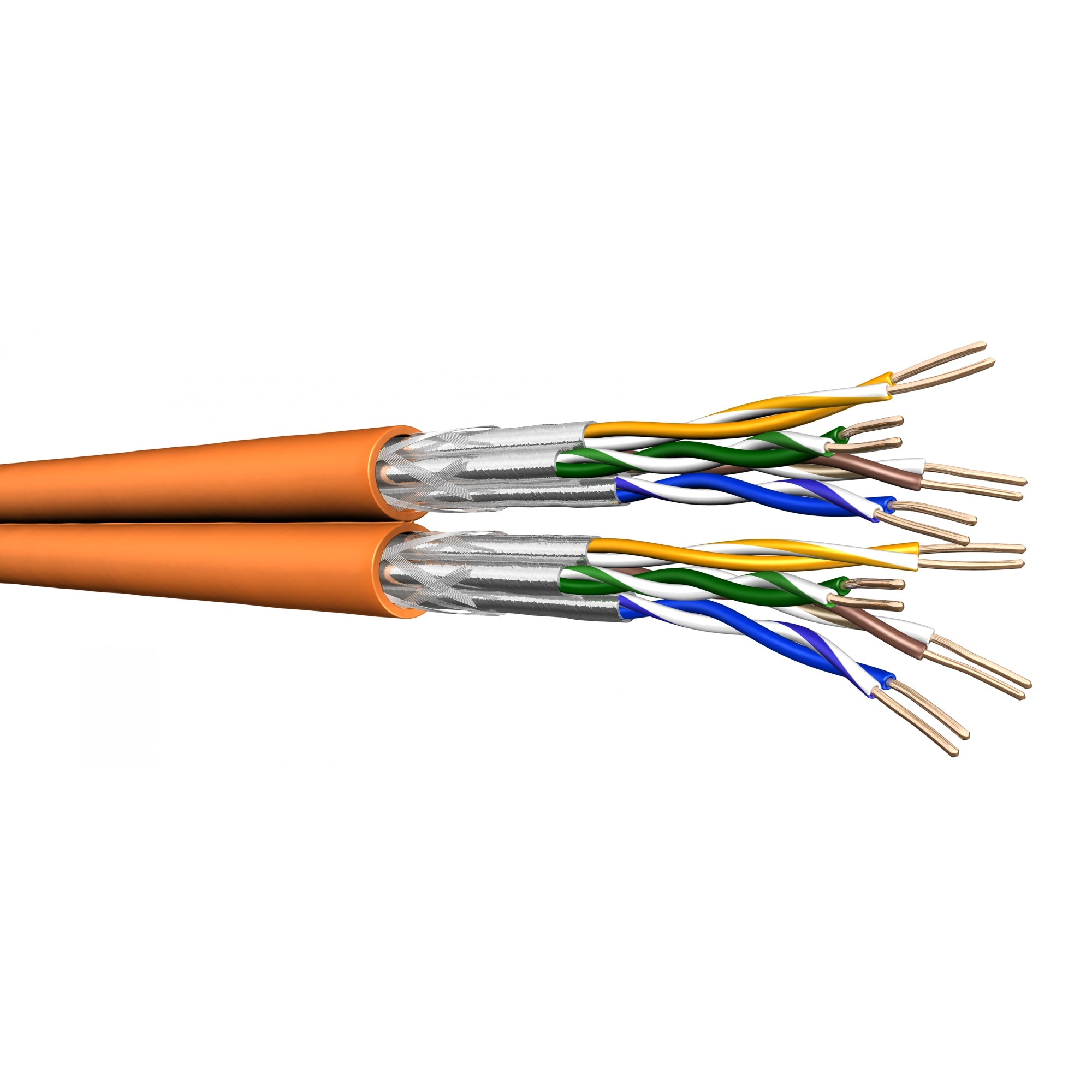 Draka duplex installation cable UC900 HS23, Cat 7, S/FTP, PiMF, LSZH, orange, 100m
