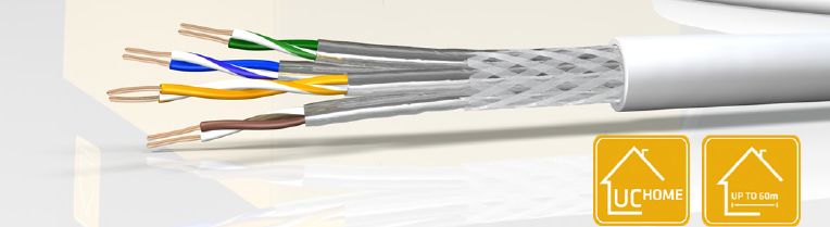 Draka installation cable UCHOME SS26, Cat 7, S/FTP, PiMF, white, 100m ring