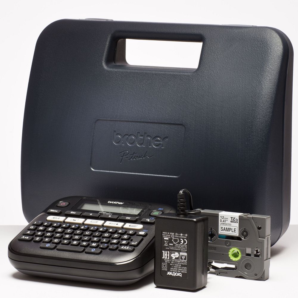 Brother PT-D210VP label maker including power adapter and case