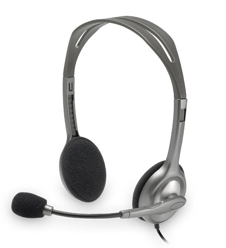 Logitech H110 Stereo Headset with Microphone, Wired - Grey