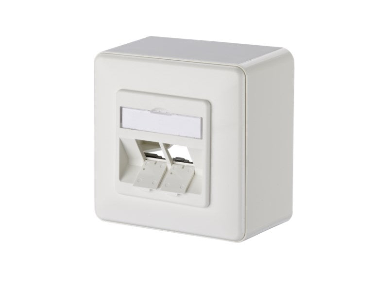METZ CONNECT Keystone Anschlussdose AP 2 Port unbestückt reinweiß