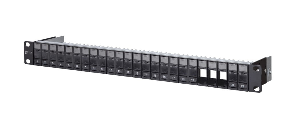 METZ CONNECT Keystone 19 Zoll Modulträger 1HE 24 Port schwarz unbestückt