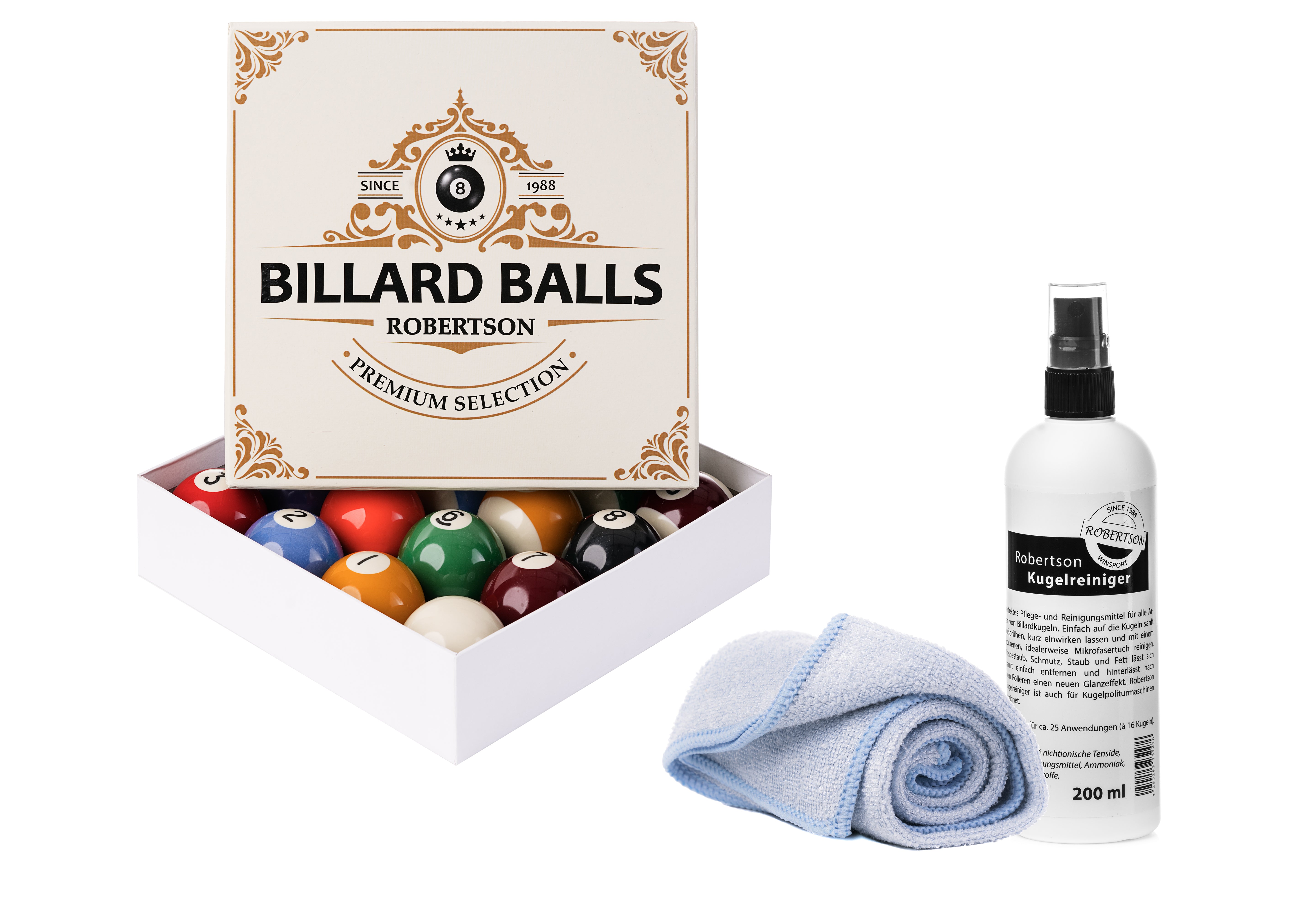 Balls Robertson Set including cleaning microfiber cloth