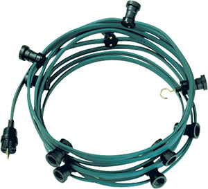 Bachmann fairy lights with 10 sockets E 27 10m green