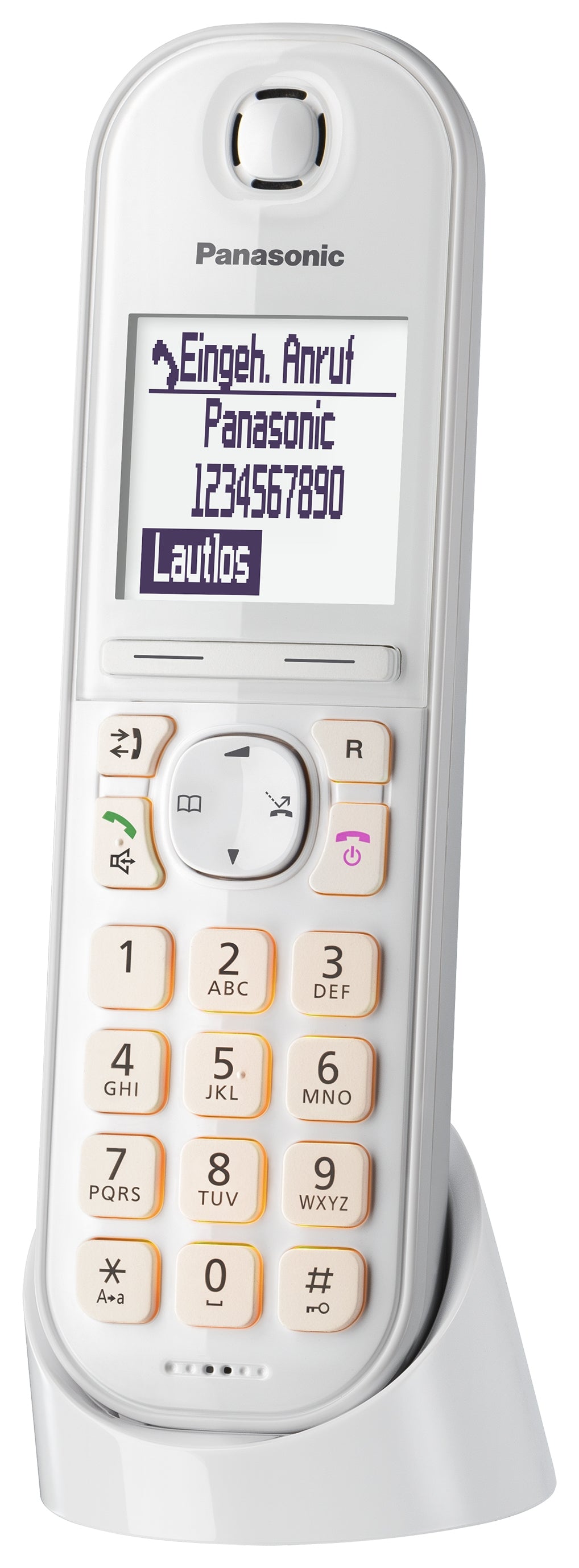 Panasonic IP cordless phone with CAT-iq KX-TGQ200W - white