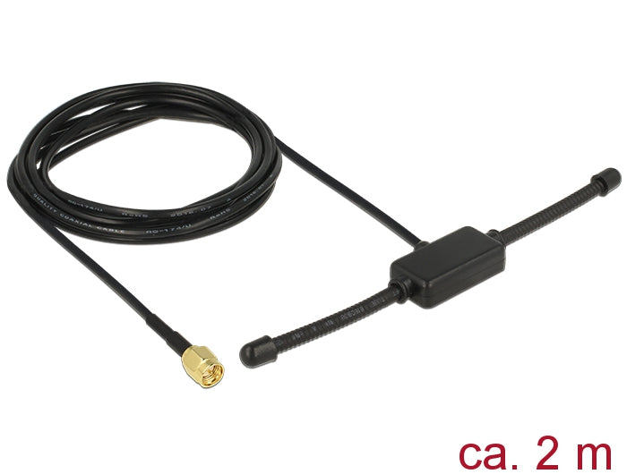Delock Antenne ISM 433 MHz SMA 3 dBi 2 m RG-174 flexibel