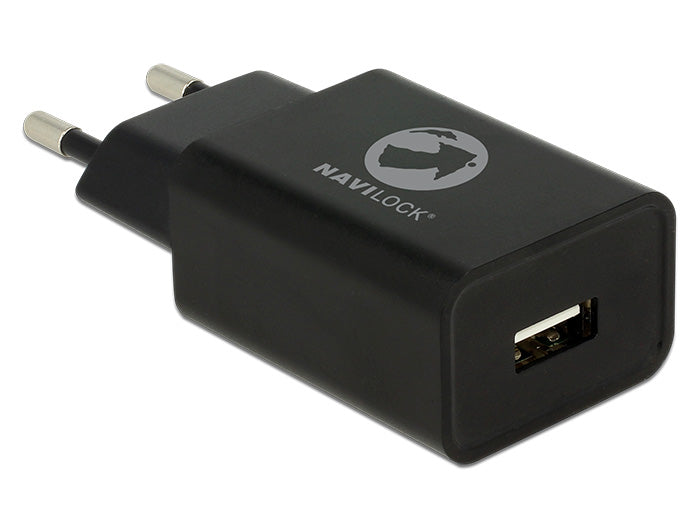 Navilock external power supply USB A socket 1x 5 V 2.4 A 12 W black