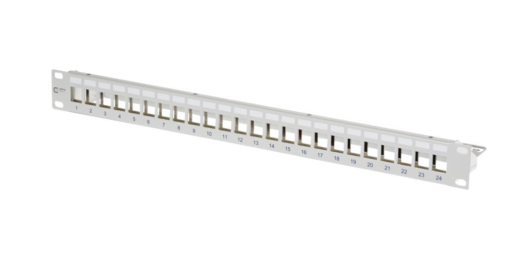 METZ CONNECT Keystone 19 Zoll Modulträger 1HE 24 Port grau unbestückt