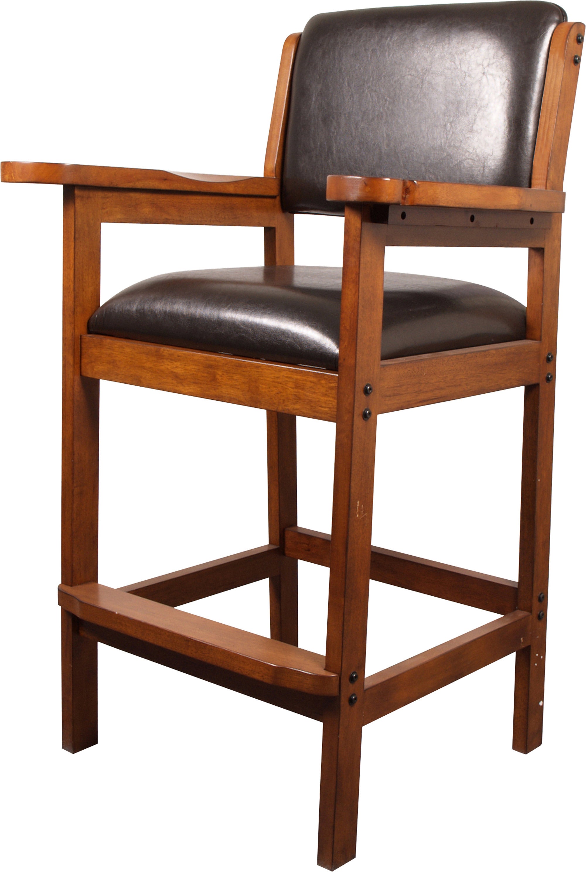 Robertson Oak Billiard Chair with Leather Seat